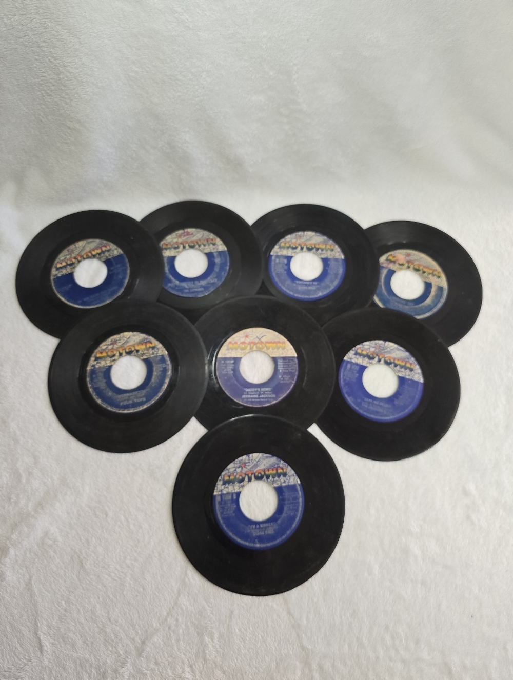 Vintage Lot of 8 Motown 45 RPM 7" Vinyl Records, Soul Legends, Flawed